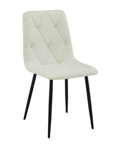 Stuhl LIBRA Stoff Beige/Schwarze Beine (10040271)