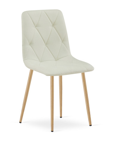 Stuhl LIBRA Stoff Beige/Holzfarbe Beine (10040841)