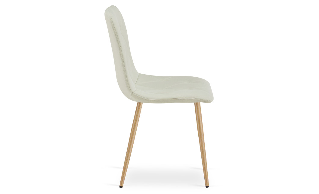 Stuhl LIBRA Stoff Beige/Holzfarbe Beine (10040841)