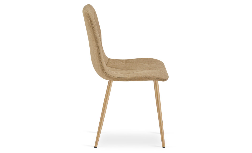 Stuhl LIBRA Stoff Braun/Holzfarbe Beine (10040851)