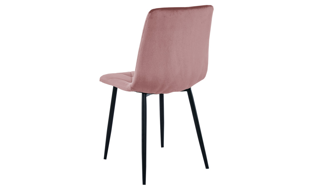 Stuhl LIBRA Rosa Samt/Schwarze Beine (10040901)