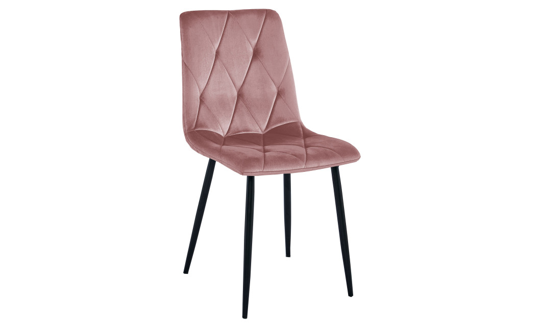 Stuhl LIBRA Rosa Samt/Schwarze Beine (10040901)