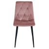 Stuhl LIBRA Rosa Samt/Schwarze Beine (10040901)