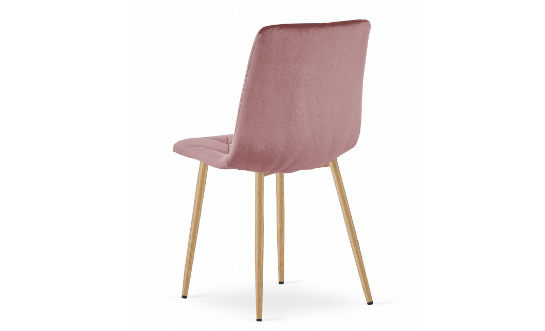 Stuhl LIBRA Samt Rosa/Holzfarbe (10039211)