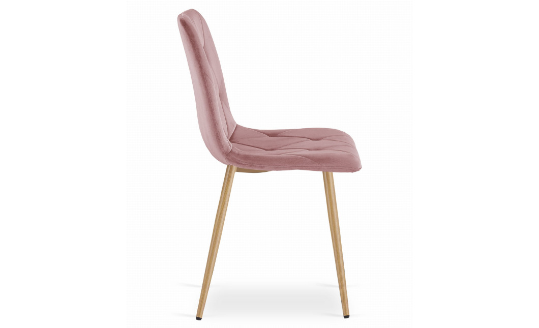 Stuhl LIBRA Samt Rosa/Holzfarbe (10039211)