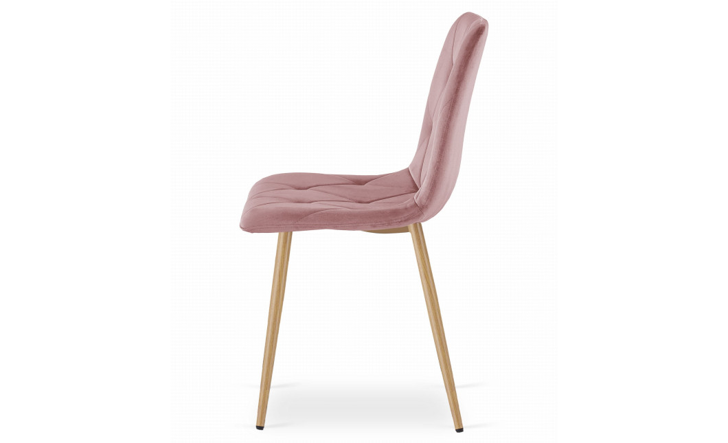Stuhl LIBRA Samt Rosa/Holzfarbe (10039211)