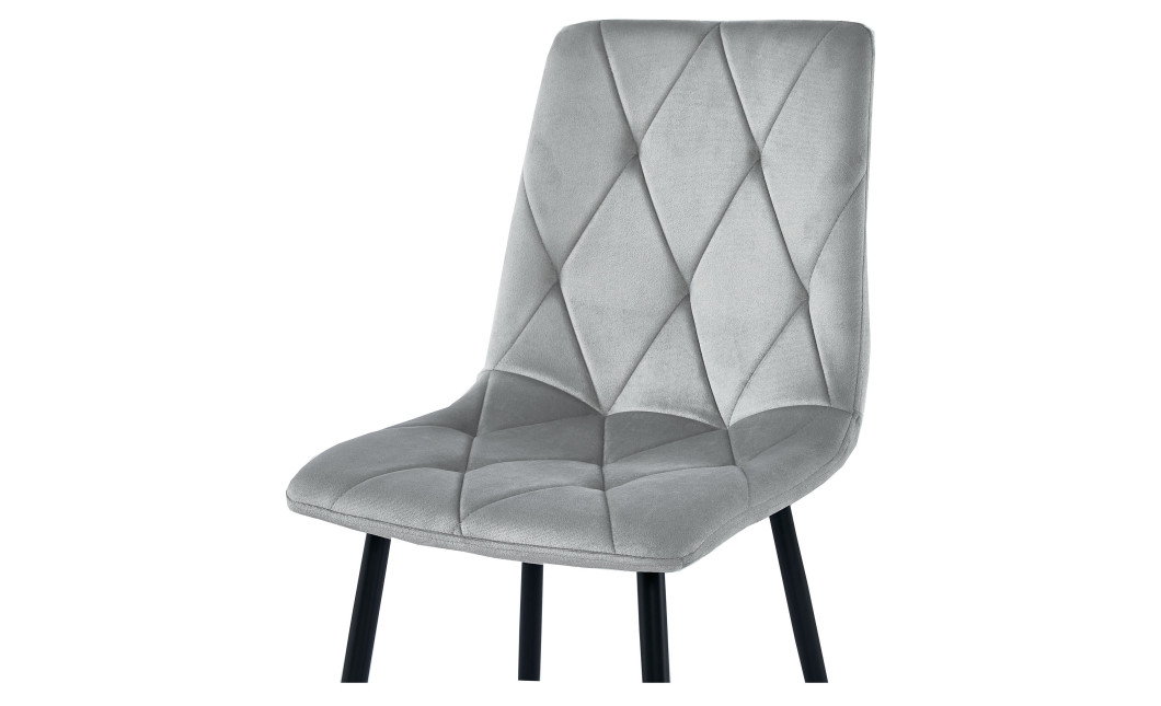 Stuhl LIBRA Samt Silbergrau/Schwarz (10038341)