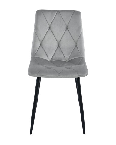 Stuhl LIBRA Samt Silbergrau/Schwarz (10038341)