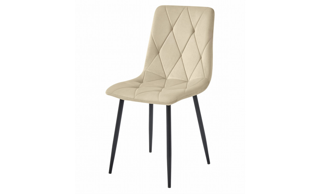 Stuhl LIBRA Samt Hellbeige/Schwarz (10038741)