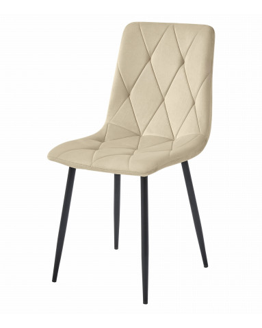Stuhl LIBRA Samt Hellbeige/Schwarz (10038741)