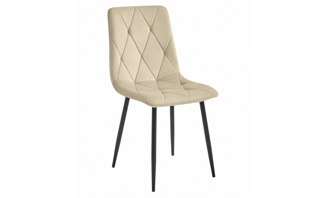 Stuhl LIBRA Samt Hellbeige/Schwarz (10038741)