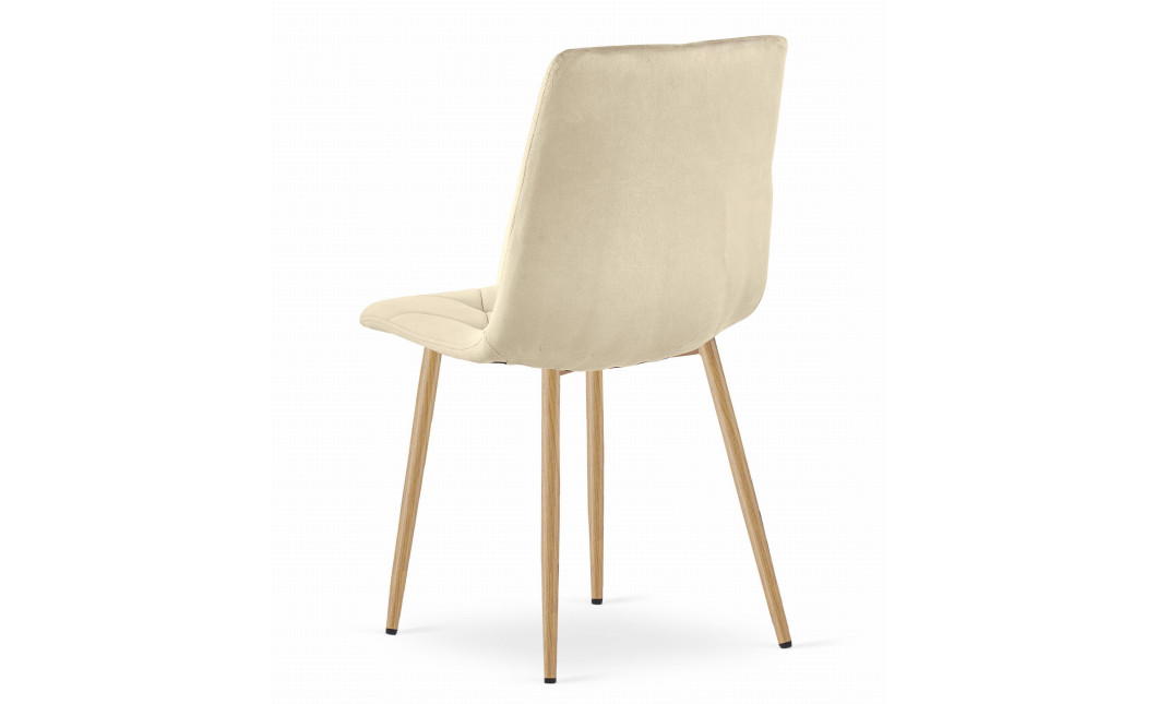 Stuhl LIBRA Samt Hellbeige/Holzfarbe (10039261)