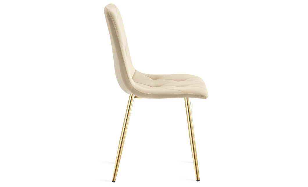 Stuhl LIBRA Samt Hellbeige/Gold (10040231)