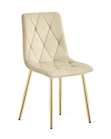 Stuhl LIBRA Samt Hellbeige/Gold (10040231)