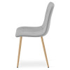 Stuhl LIBRA Stoff Hellgrau/Holzfarbe Beine (10040831)