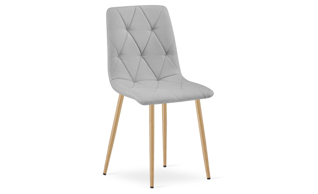 Stuhl LIBRA Stoff Hellgrau/Holzfarbe Beine (10040831)