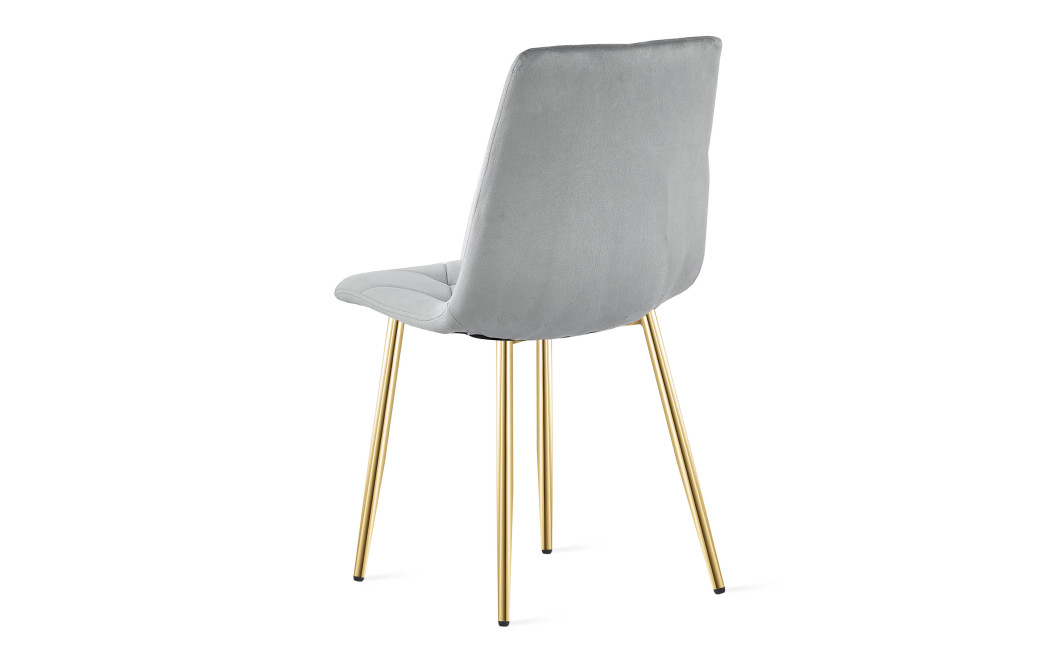Stuhl LIBRA Hellgrau Samt/Goldene Beine (10043992)
