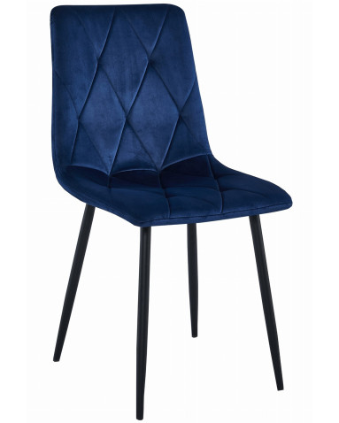 Stuhl LIBRA Samt Dunkelblau/Schwarze Beine (10038371)