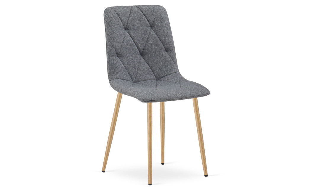 Stuhl LIBRA Stoff Dunkelgrau/Holzfarbe Beine (10040821)