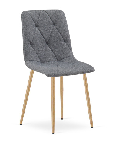 Stuhl LIBRA Stoff Dunkelgrau/Holzfarbe Beine (10040821)
