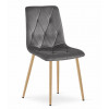Stuhl LIBRA Dunkelgrau Samt/Holzfarbe Beine (10039221)