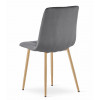 Stuhl LIBRA Dunkelgrau Samt/Holzfarbe Beine (10039221)