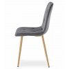 Stuhl LIBRA Dunkelgrau Samt/Holzfarbe Beine (10039221)