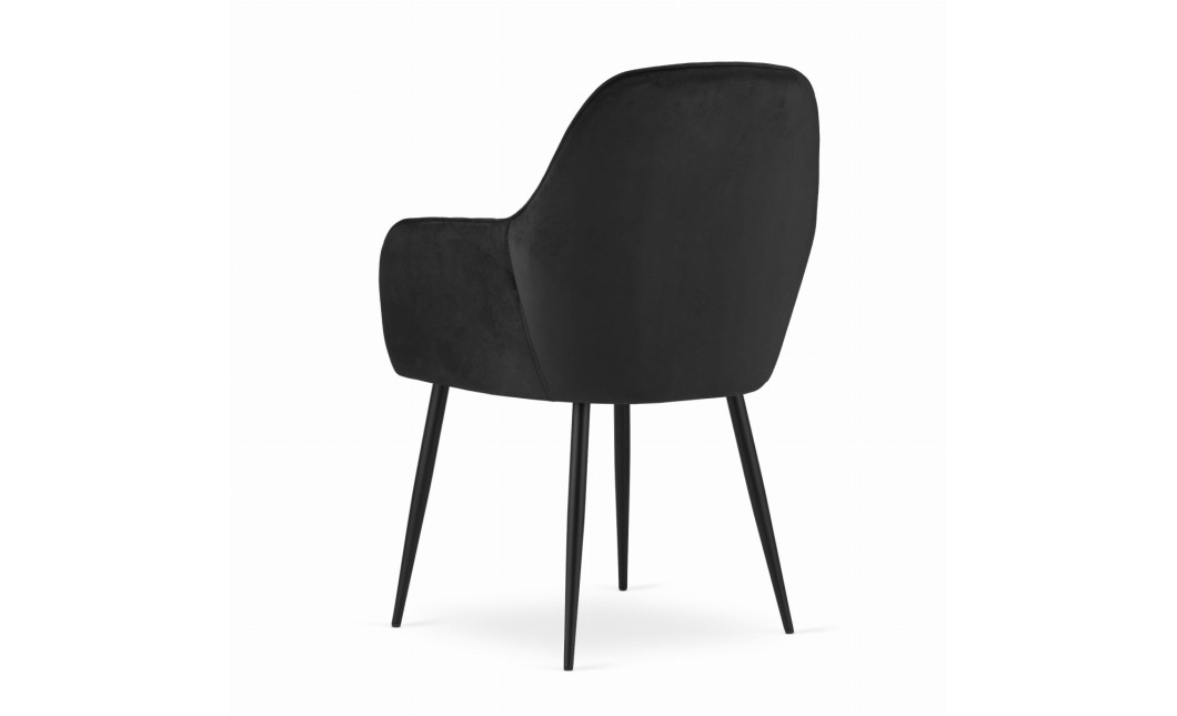 Stuhl LUGO – schwarzer Samt / schwarze Beine