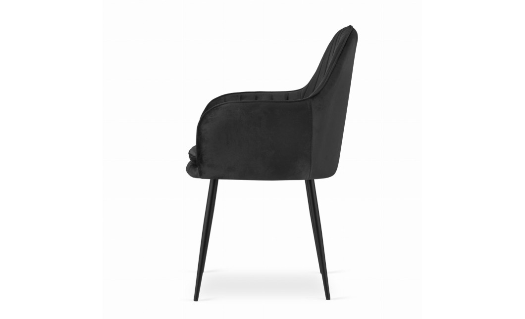 Stuhl LUGO – schwarzer Samt / schwarze Beine