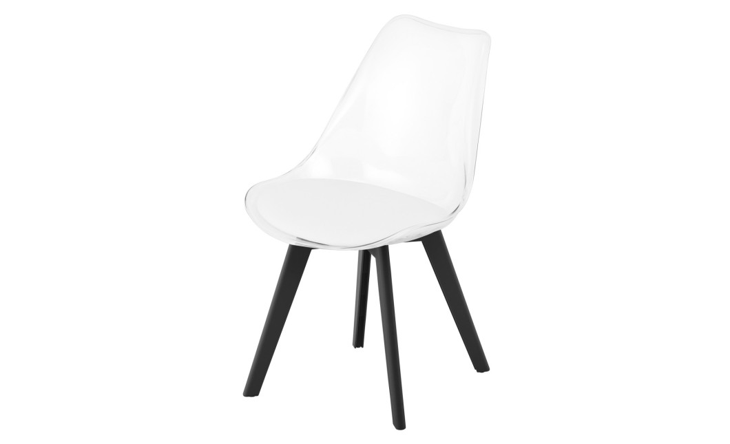 Stuhl MARK – transparent / schwarze Beine
