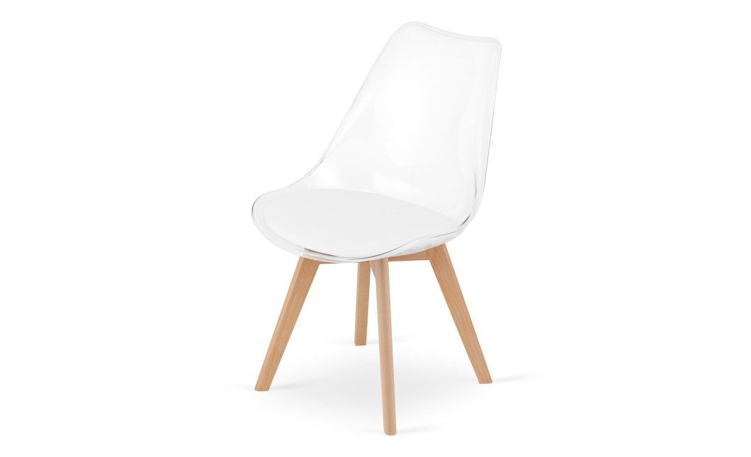 Stuhl MARK – transparent / naturfarbene Beine