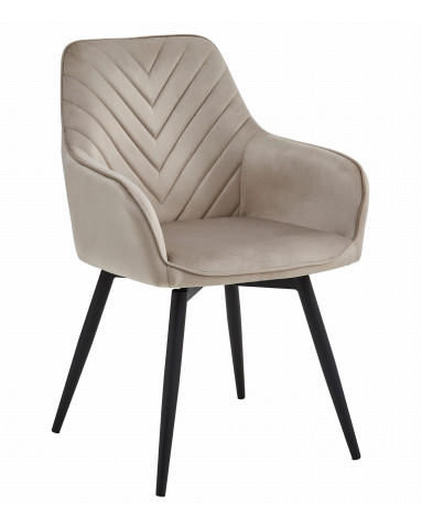 Stuhl NANA360 Samt Dunkelbeige/Schwarz (10039661)