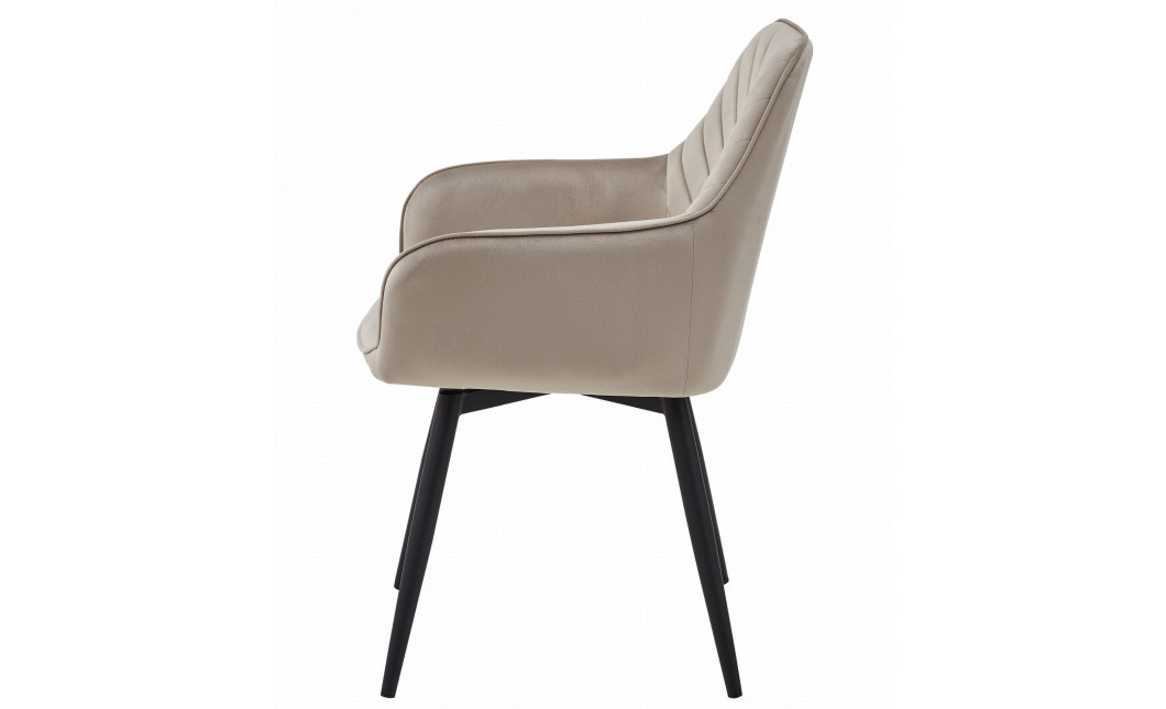 Stuhl NANA360 Samt Dunkelbeige/Schwarz (10039661)