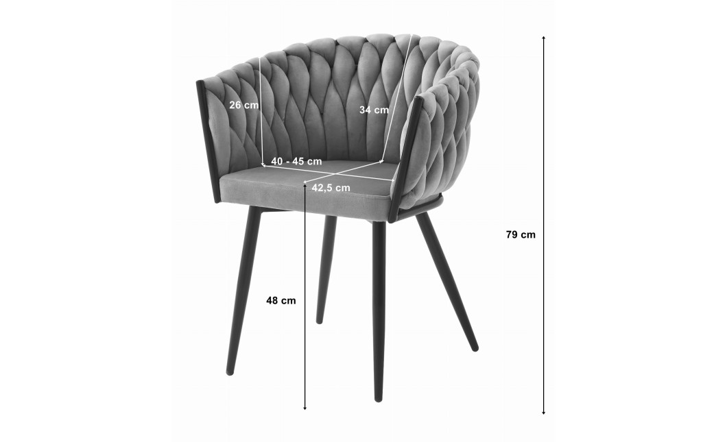 Stuhl ORION Samt Hellgrau (10039001)