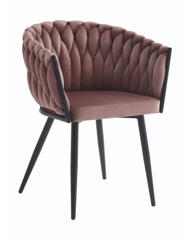 Stuhl ORION Samt Dunkelrosa/Schwarz (10039011)