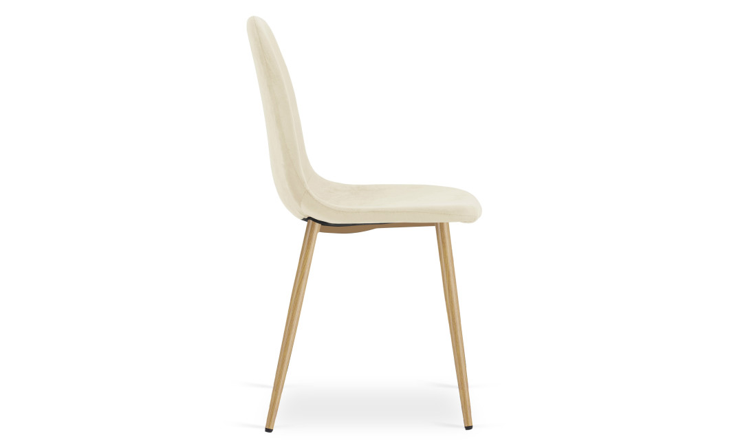 Stuhl PADVA Samt Hellbeige/Eiche (10043221)