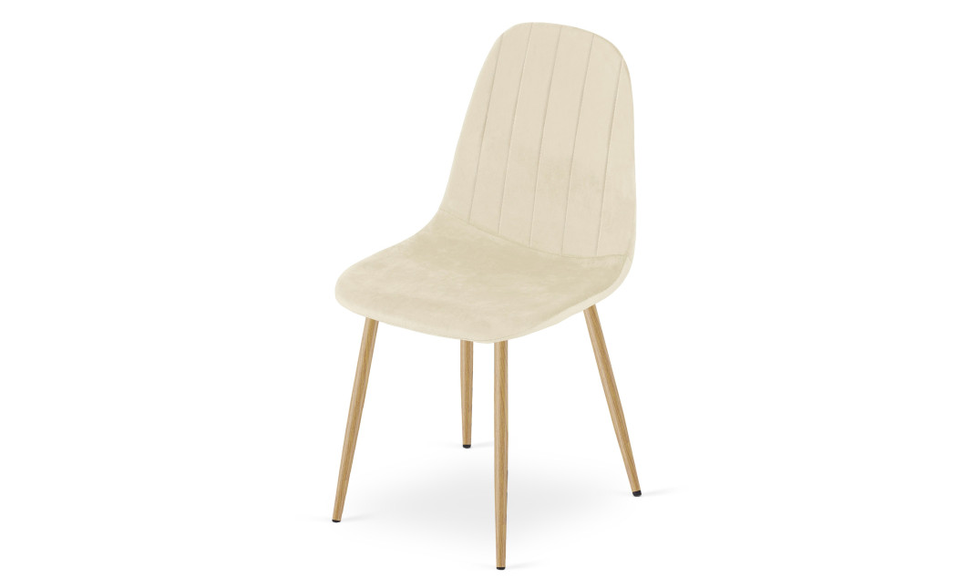 Stuhl PADVA Samt Hellbeige/Eiche (10043221)