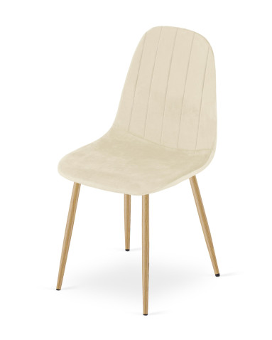 Stuhl PADVA Samt Hellbeige/Eiche (10043221)
