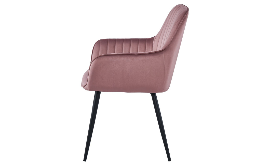 Stuhl SOLDEN – rosa Samt / schwarze Beine