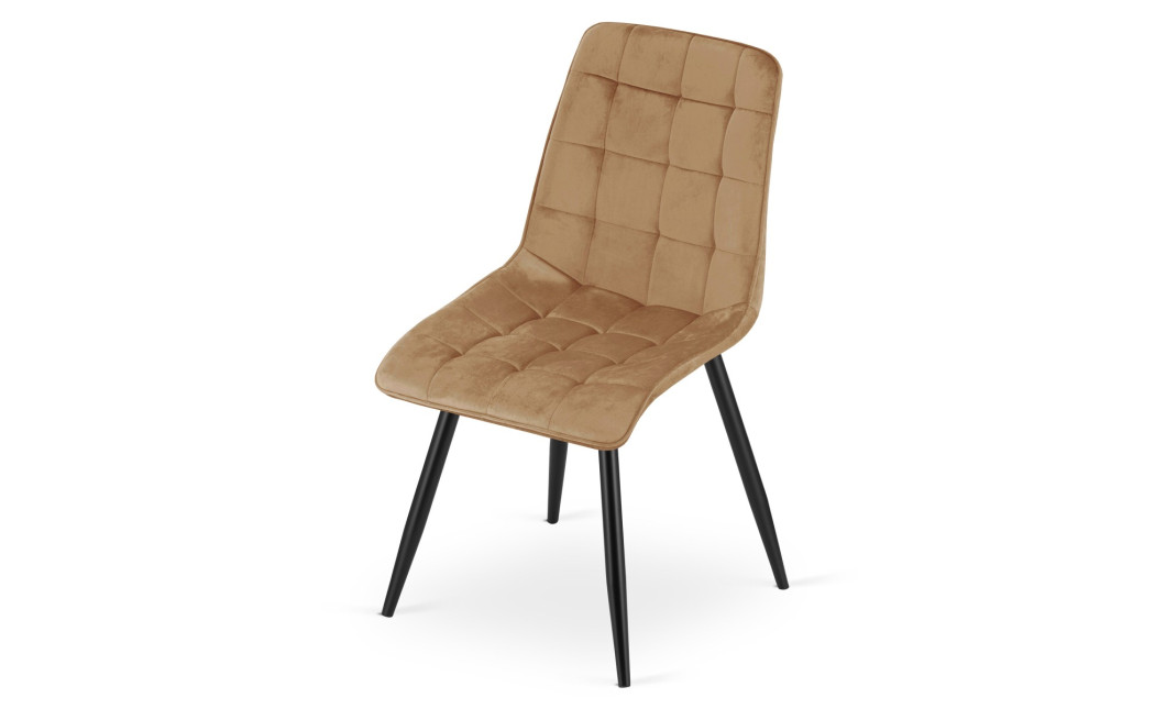 Stuhl SPLIT – brauner Samt / schwarze Beine