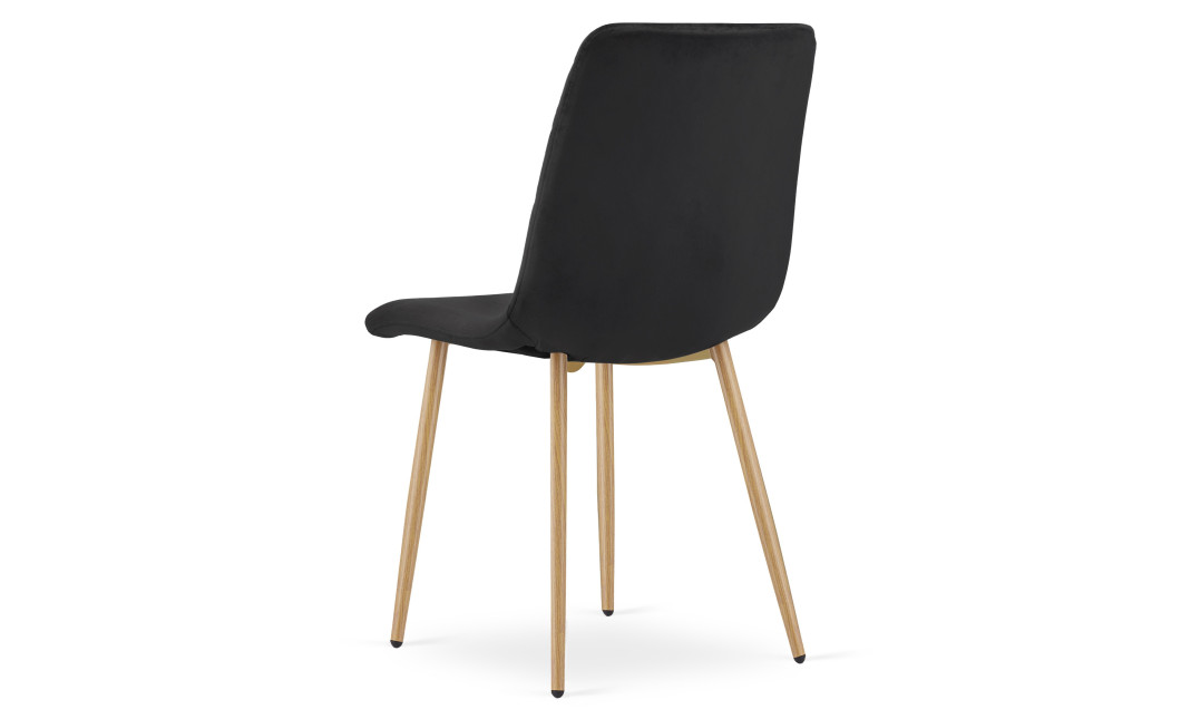 Stuhl TURIN Samt Schwarz/Holzfarbe (10040301)