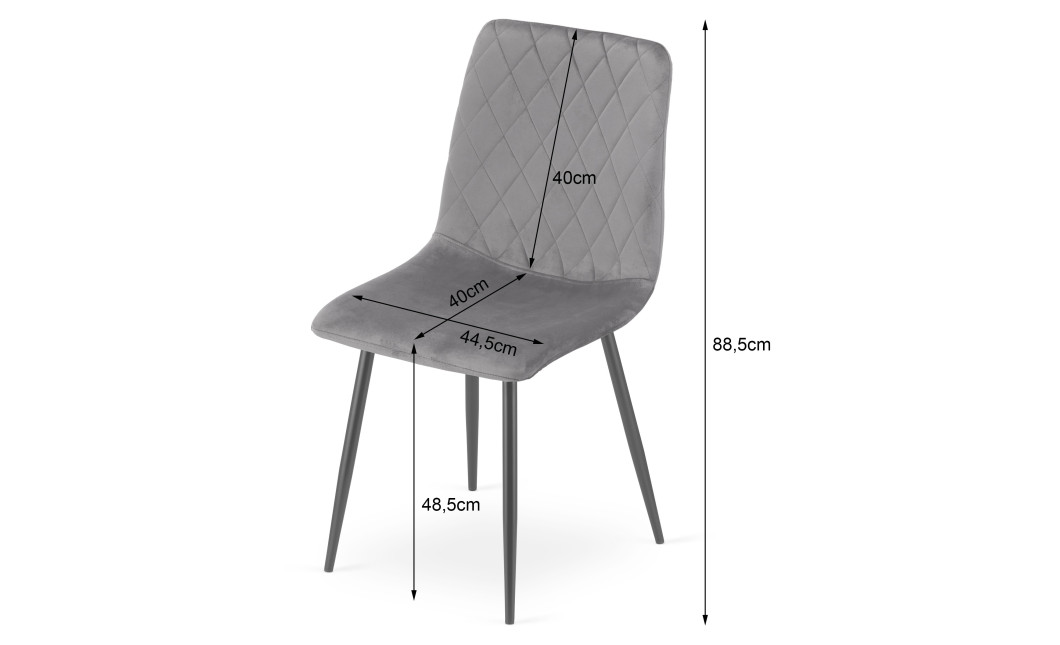 Stuhl TURIN Samt Braun/Schwarze Beine (10040861)