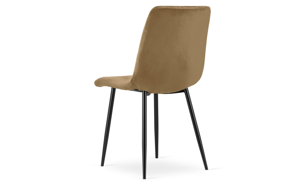Stuhl TURIN Samt Braun/Schwarze Beine (10040861)