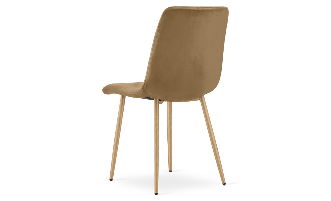 Stuhl TURIN Samt Braun/Holzfarbe (10040341)