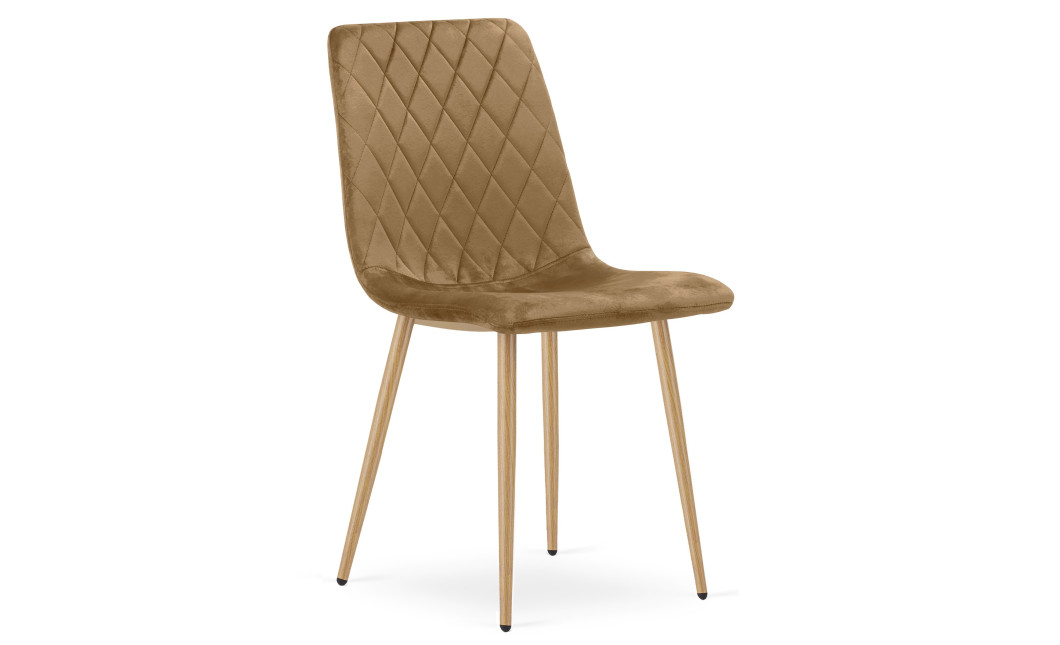 Stuhl TURIN Samt Braun/Holzfarbe (10040341)
