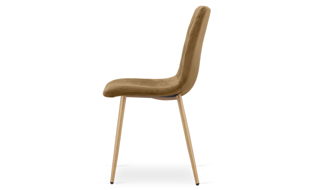 Stuhl TURIN Samt Braun/Holzfarbe (10040341)