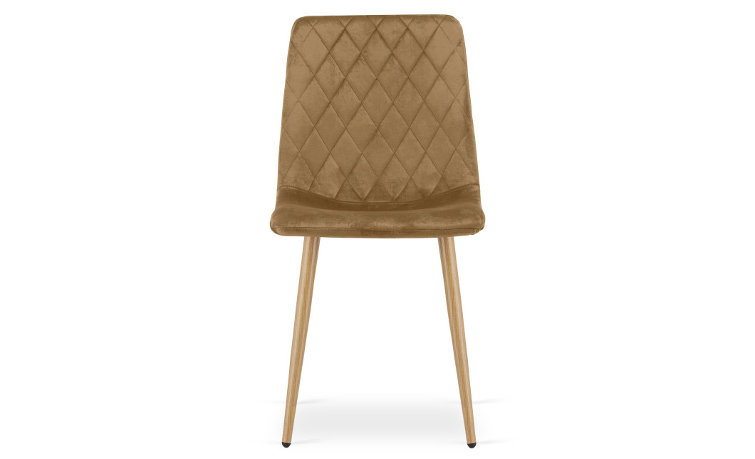 Stuhl TURIN Samt Braun/Holzfarbe (10040341)
