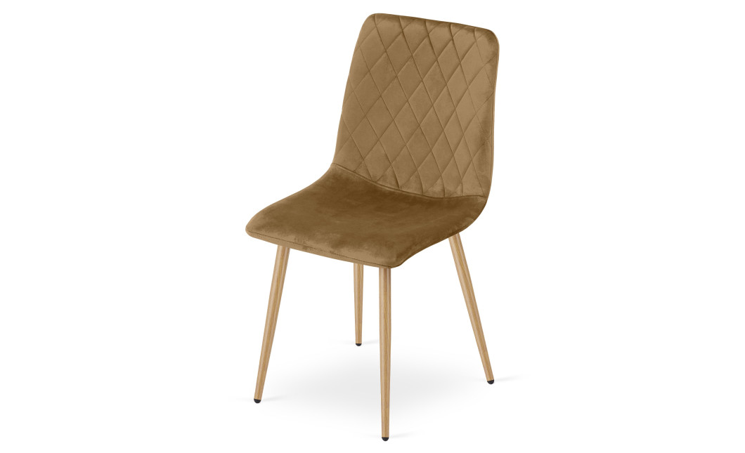 Stuhl TURIN Samt Braun/Holzfarbe (10040341)