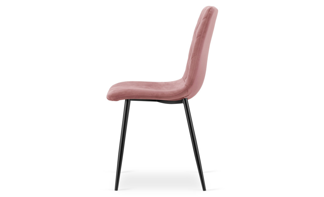 Stuhl TURIN Samt Rosa/Schwarze Beine (10040451)