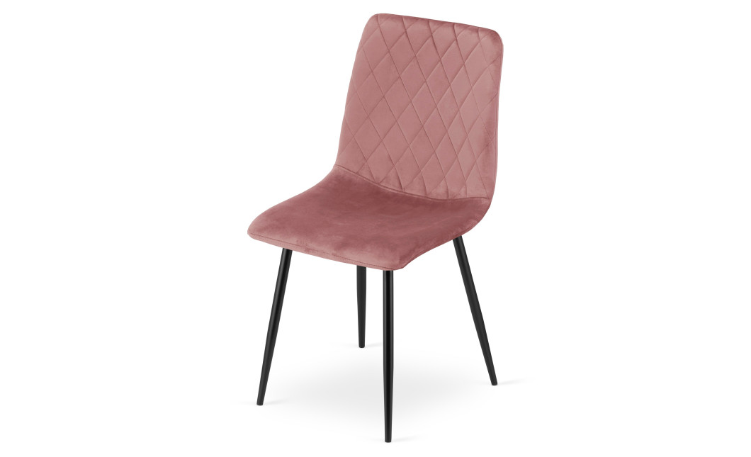 Stuhl TURIN Samt Rosa/Schwarze Beine (10040451)
